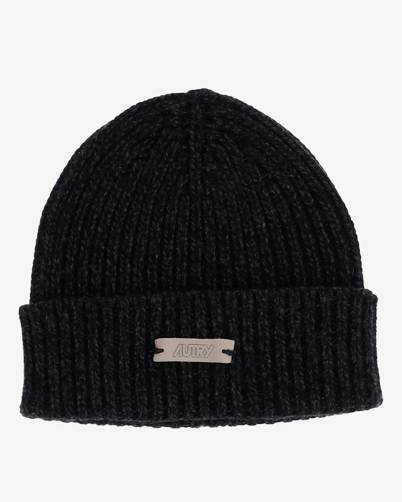 AUTRY Woll Mütze mit Logo Black
