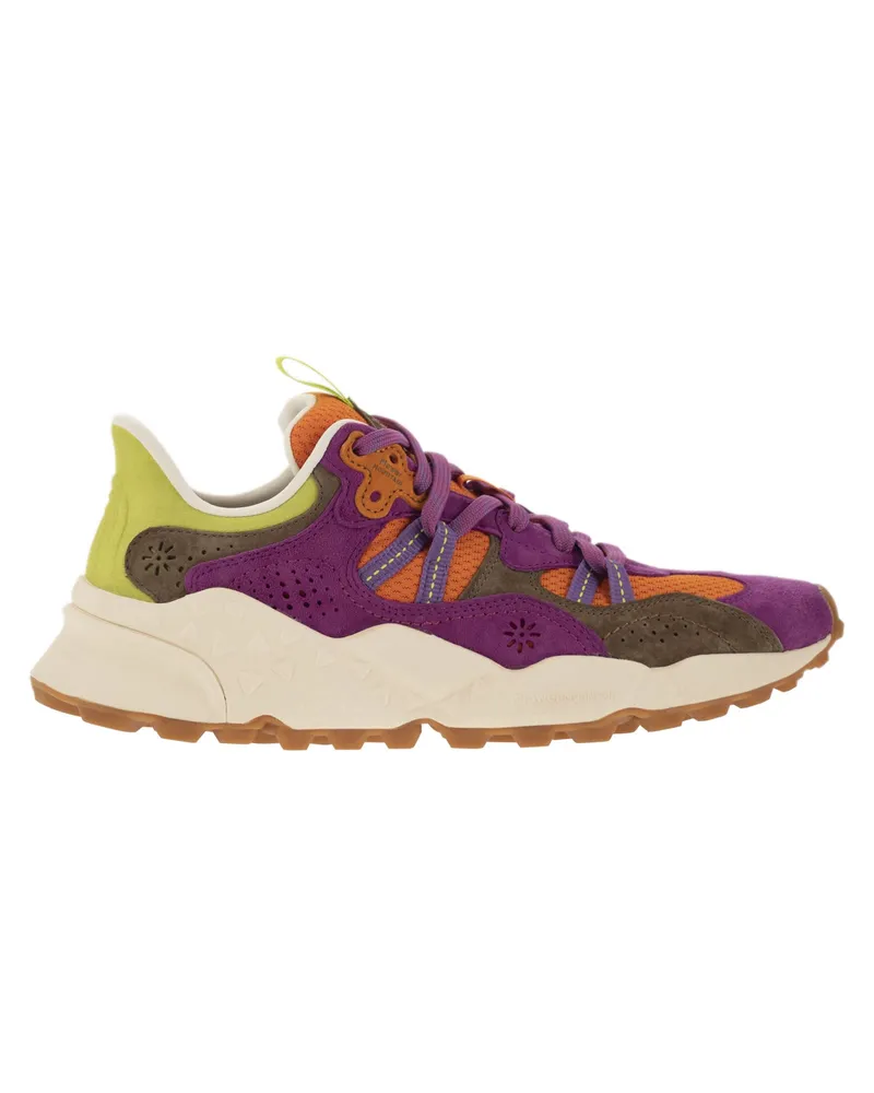 Flower MOUNTAIN Tiger -Turnschuhe im Wildleder und technischen Stoff Fuchsia