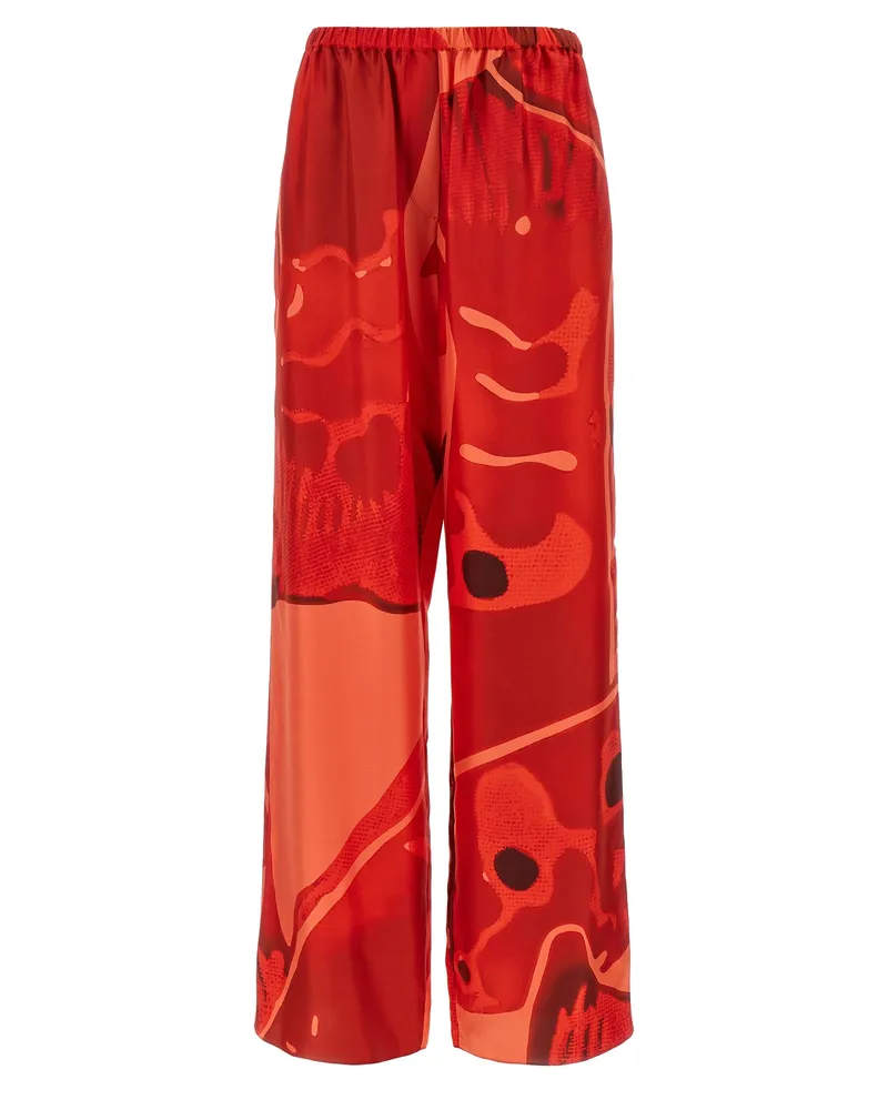 Ferragamo Palazzo Seidenhose Red