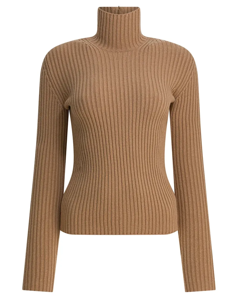 Max Mara Rollkragenpullover aus Wolle und Kaschmir von Beige