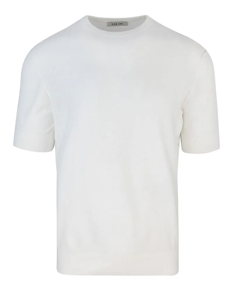 Luigi Bianchi Mantova Maglia in Misto Cotone Bianca White