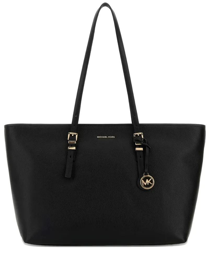 Michael Kors Einkaufstasche Quinn groß in gehämmertem Leder Black