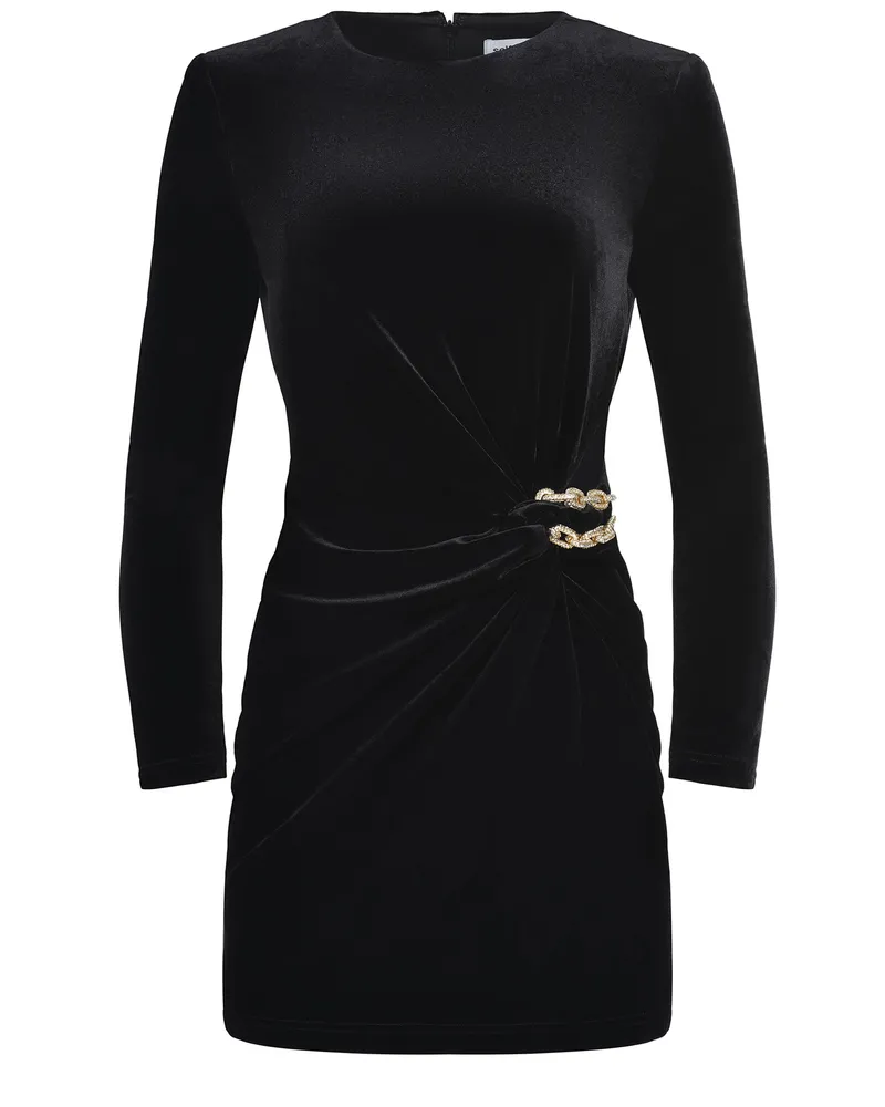 Self-Portrait Selbstporträtkleid aus Samt Black