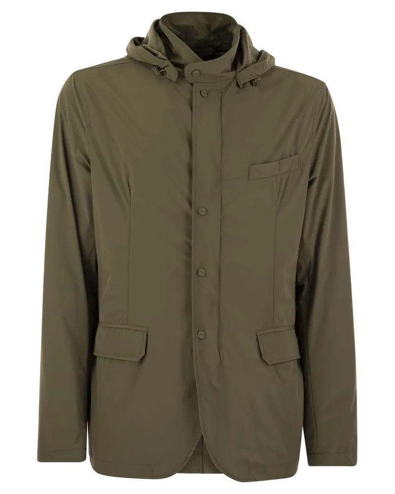 Herno Technical Fabric Jacke mit Kapuze Military