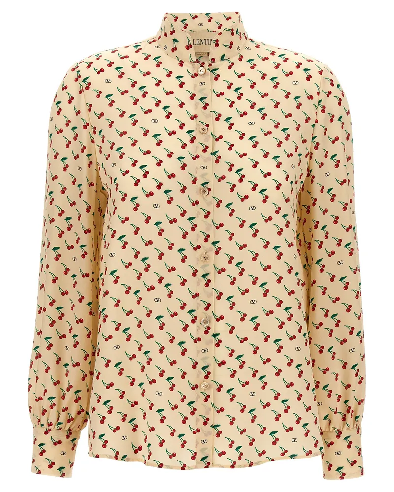 Valentino Garavani Valentino Garavani 'Cherryfic' Hemd Beige