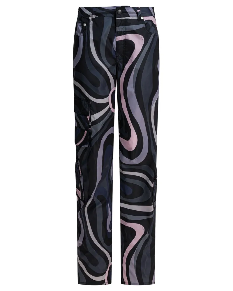 Emilio Pucci Cargohose mit Marmo-Print Black
