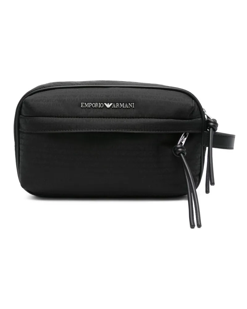 Emporio Armani Nylon Waschbeutel Black