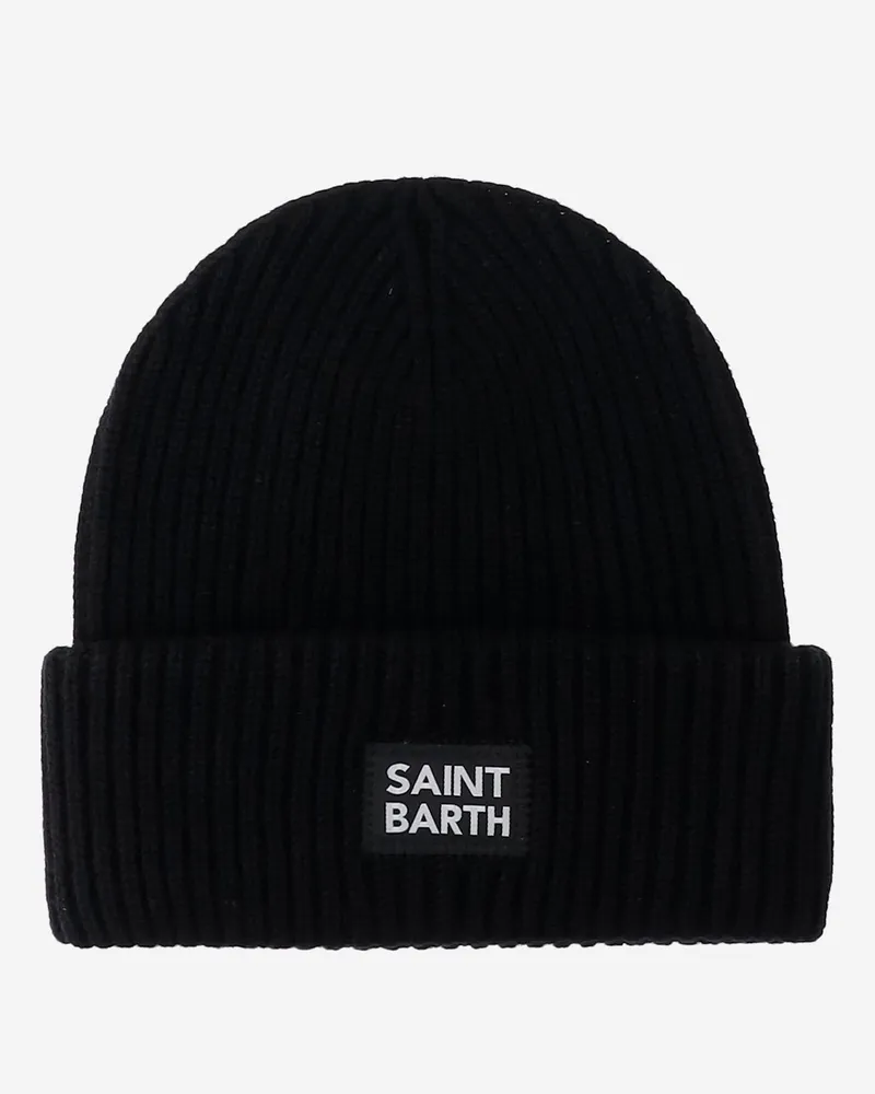 MC2 Saint Barth Wool Blend Mütze mit Logo Black