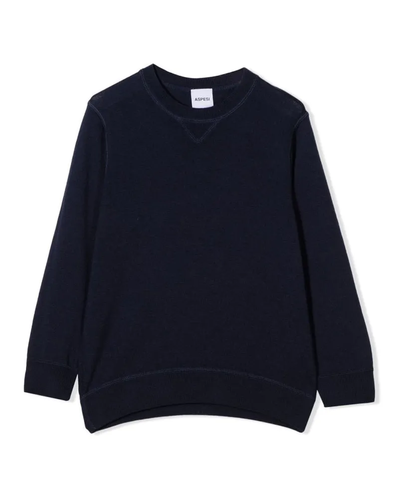 ASPESI Tricot Crew Neck -Pullover Blue