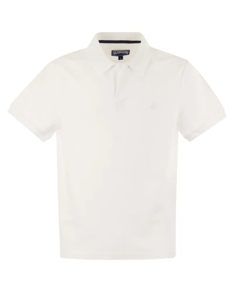 Vilebrequin Bio -Baumwollpike Polo -Hemd White