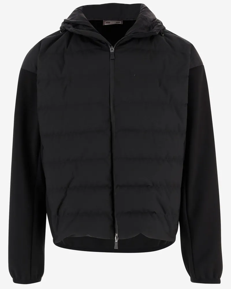 Herno gepolsterte Jacke mit Kapuze Black