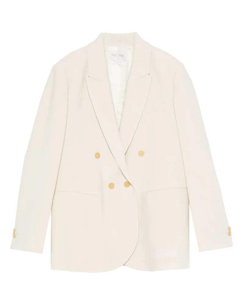 forte_forte Woll Viskose Twill reguläre Jacke 