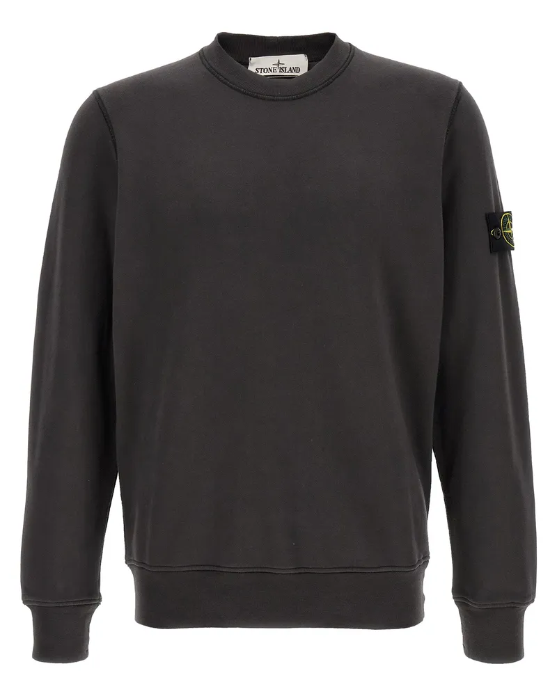 Stone Island Sweatshirt mit -Logoaufnäher Gray