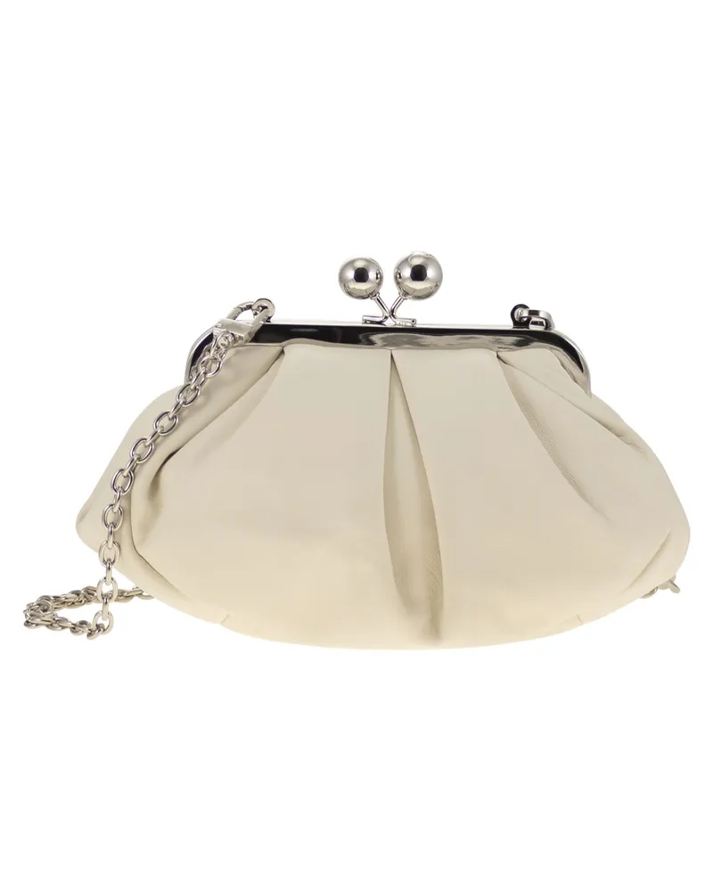 Weekend Max Mara Prati Leder-Spritzbeutel Ivory