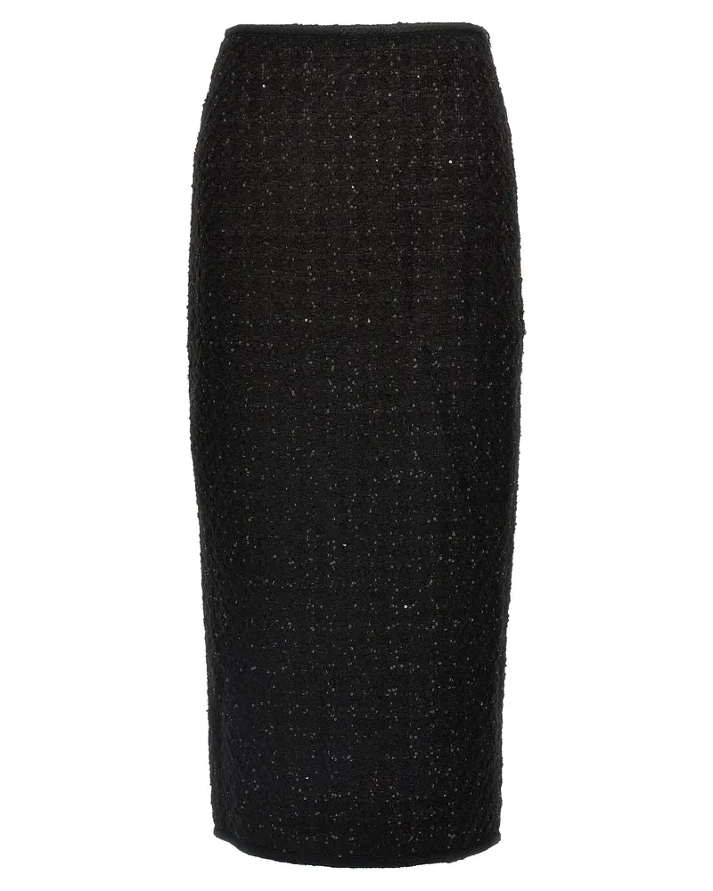 ROTATE Birger Christensen Dreh Birger Christensen Maxi Bouclé Rock Black