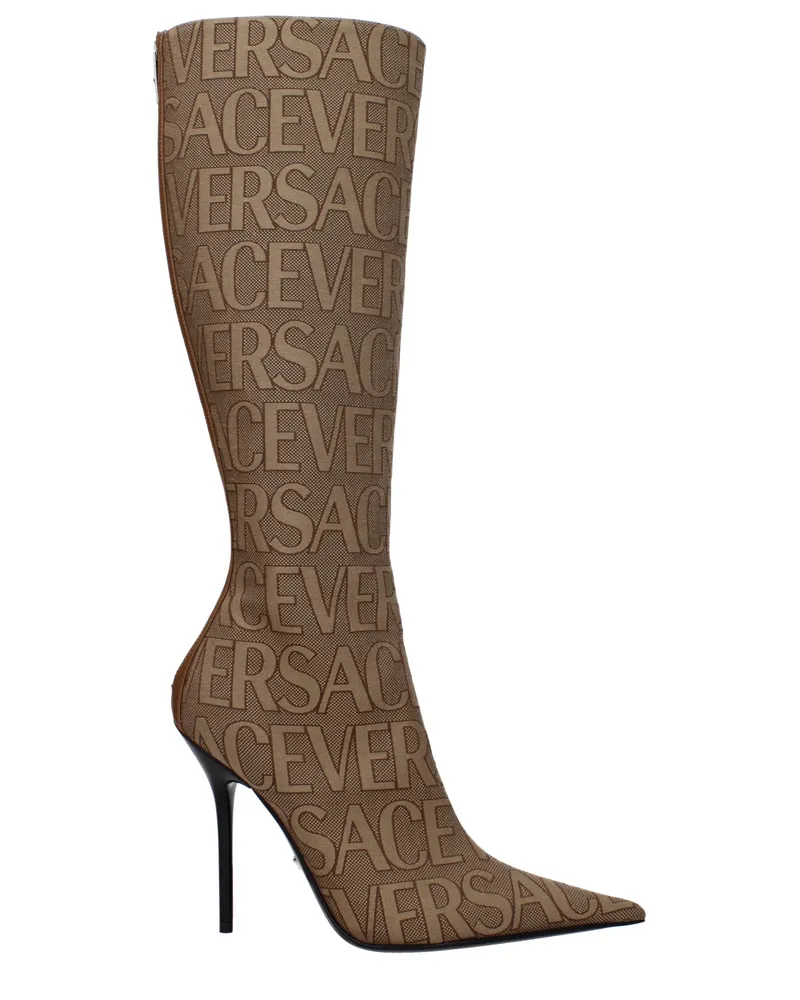 Versace Damens Stiefel Stoff Beige/Braun -