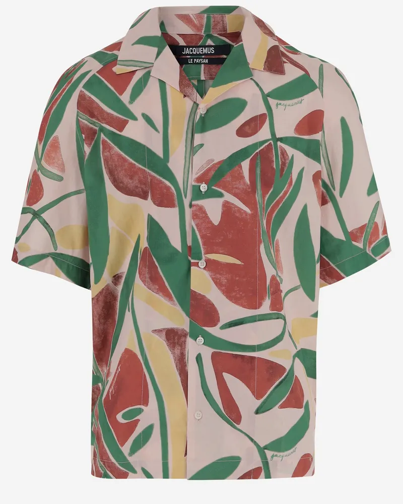 Jacquemus Fonccio Baumwollhemd mit Gemüsedruck Red