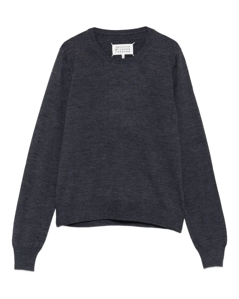 Maison Margiela Wool Crewneck -Pullover Blue