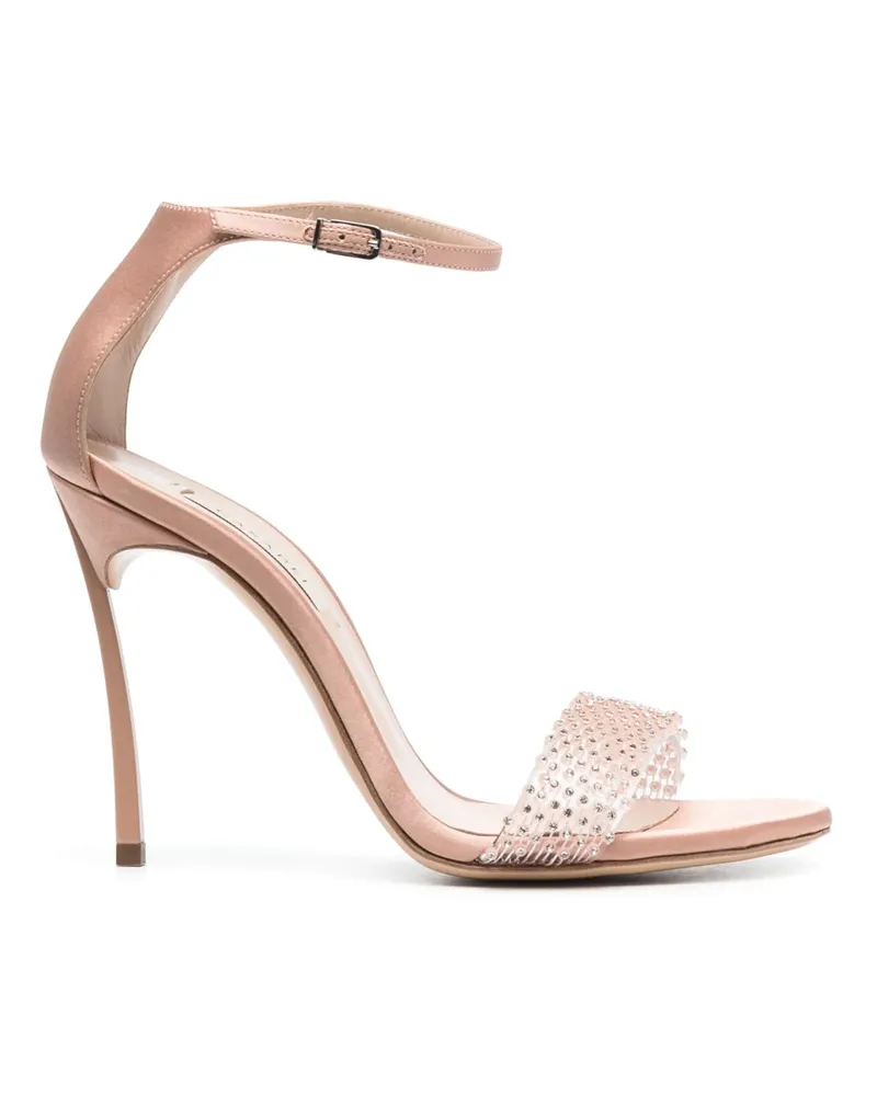 Casadei 100 -mm -Klinge zwanziger Jahre Satinsandalen Beige