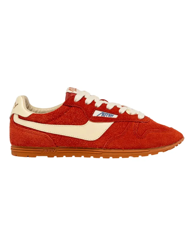 AUTRY Windspin -Turnschuhe in Wildleder und Papagei und Rutabaga Leder Parrot