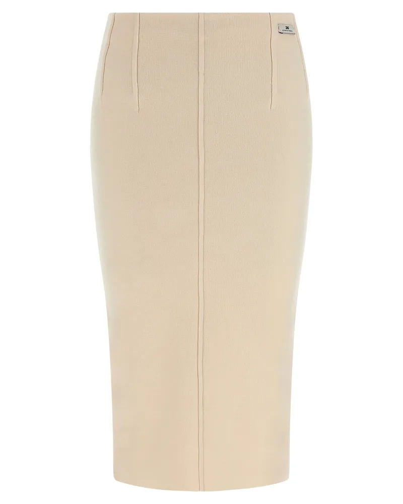 Elisabetta Franchi Stoffstich -Wollrock White