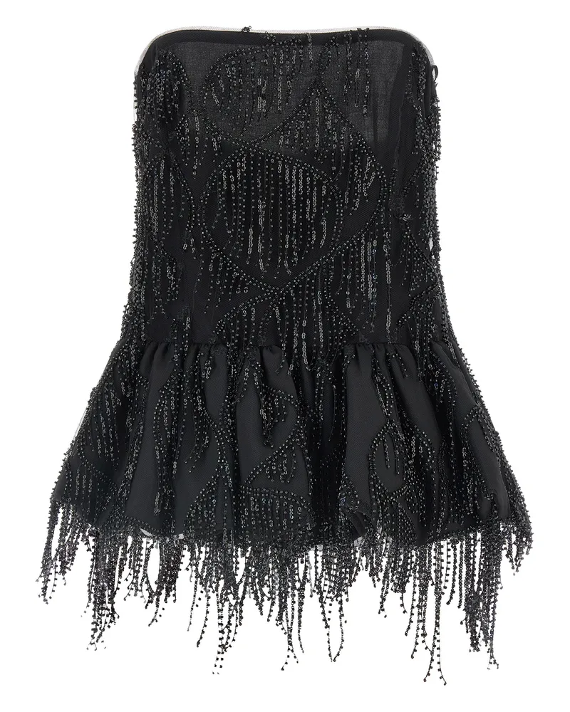 ROTATE Birger Christensen Drehen Sie Birger Christensen 'Pailletten Bubble' Top Black