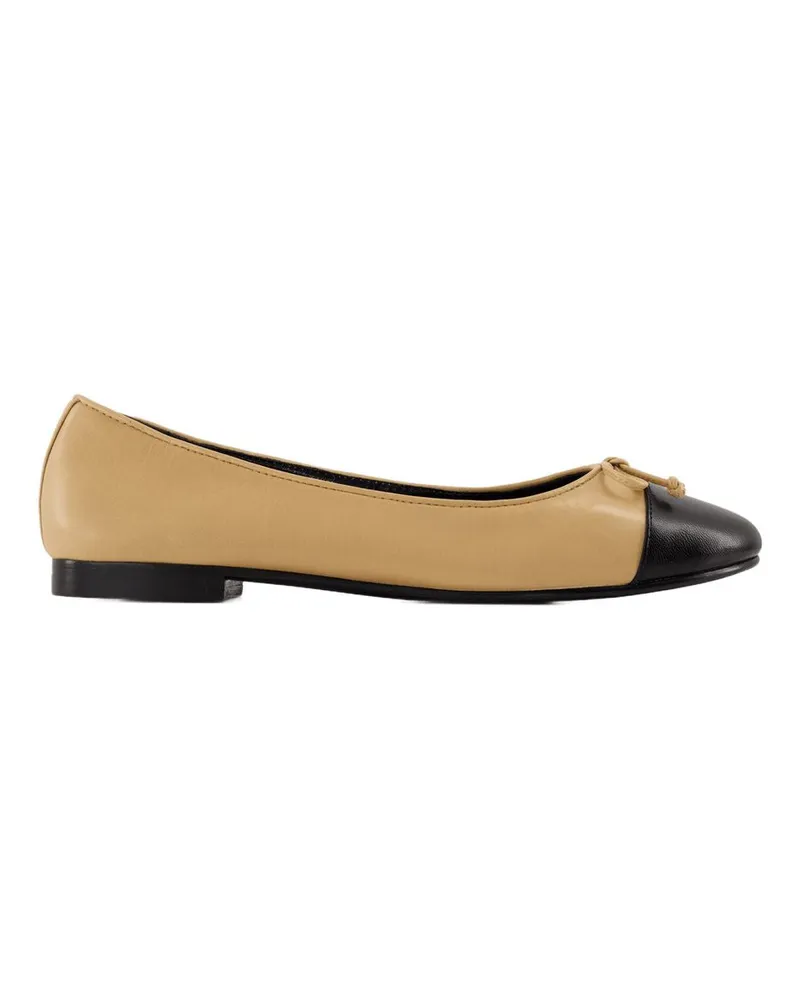Tory Burch Cap Toe Ballerinas e Leder Beige Beige