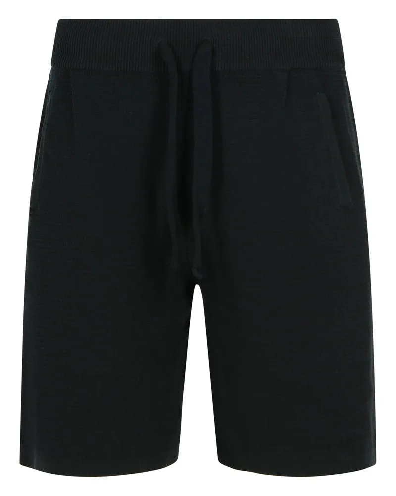 Laneus Black Cotton Bermuda Shorts Black