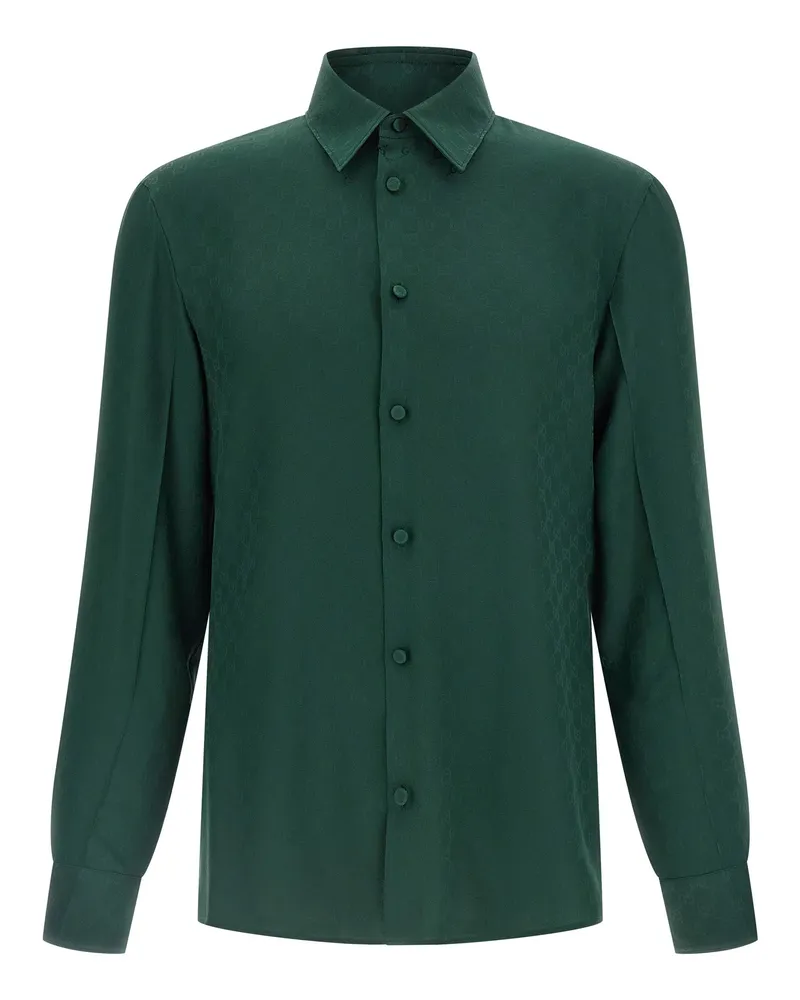 Gucci Gg Jacquard-Hemd Green