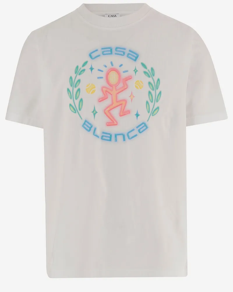 Casablanca Paris Baumwoll-T-Shirt mit Logo White