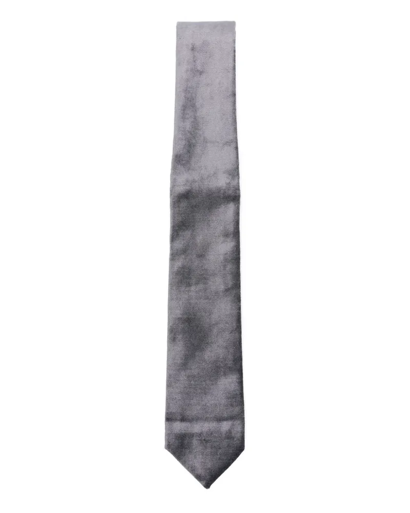 forte_forte Samtkrawatte Grey