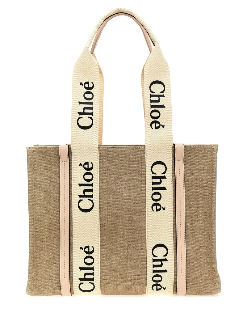 Chloé Chloé 'Woody Medium' Einkaufstasche Rosa