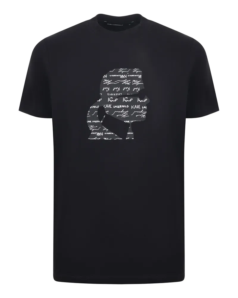 Karl Lagerfeld Stretch Cotton T -Shirt Black