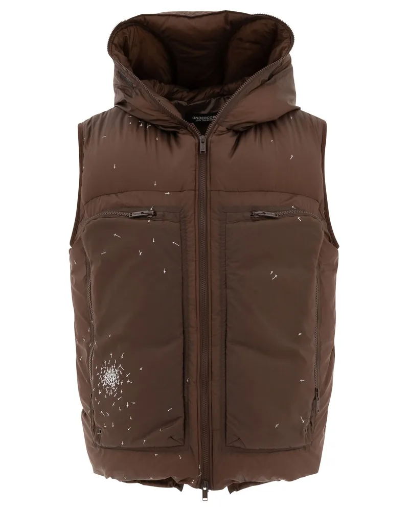 Undercover Westejacke mit Kreuzdruck Brown