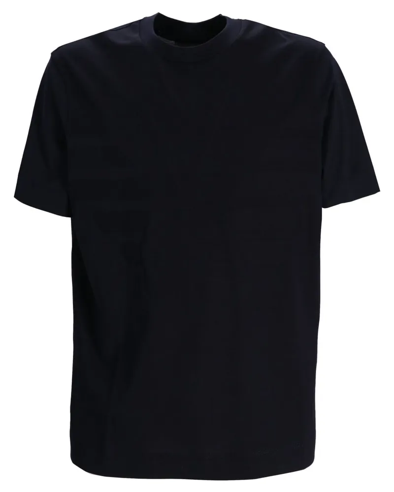 Emporio Armani Logo Baumwoll -T -Shirt Blue