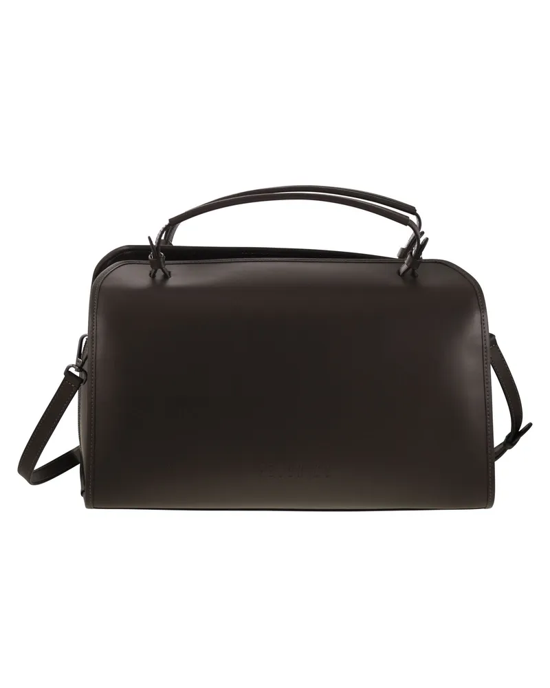 Peserico glatte Lederhandtasche Dark
