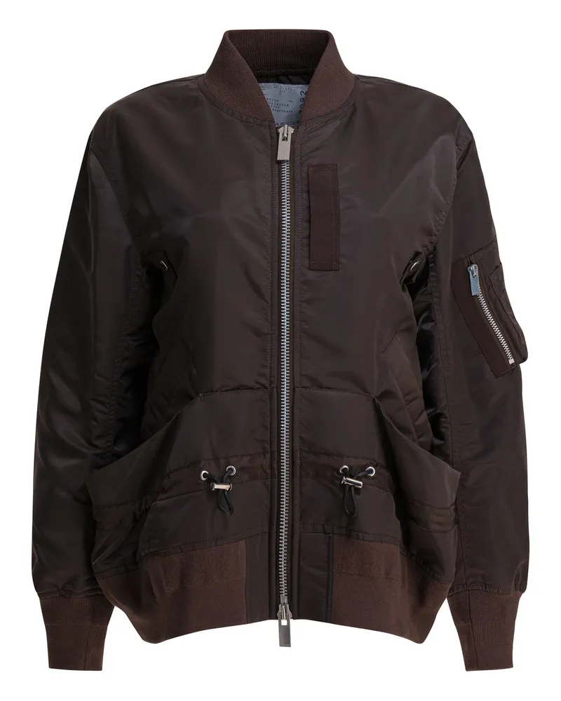 Sacai Bomberjacke aus Nylon-Twill von Brown