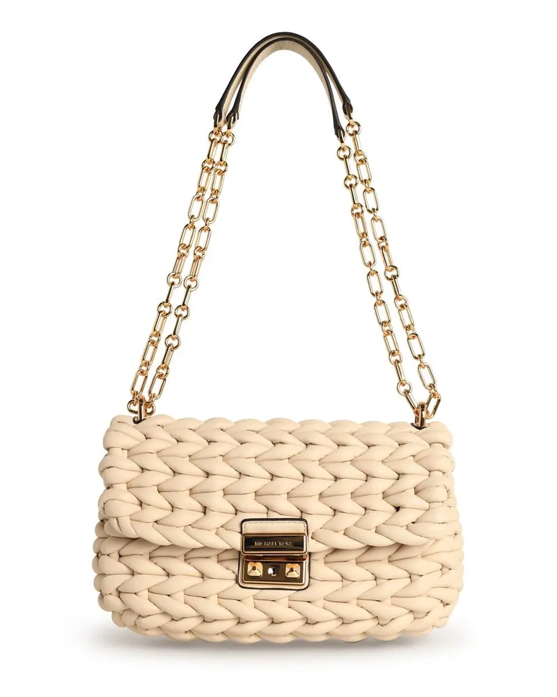 Michael Kors Tribeca 'Umhängetasche in leichter Creme geflochten Cream