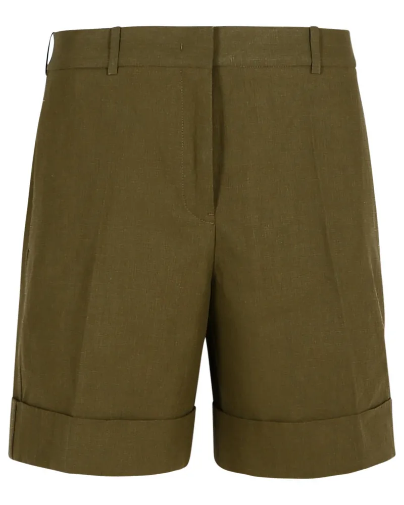 Jil Sander Green Leinen Shorts Green