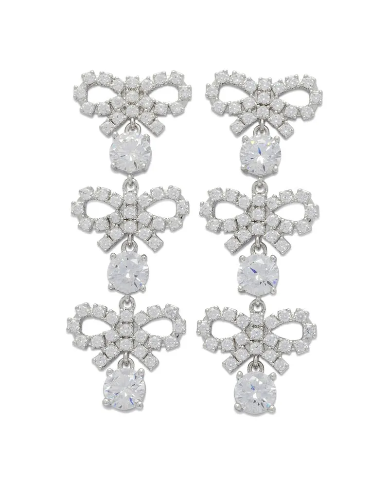 Self-Portrait Selbstporträt-Tropfenohrringe mit Schleifen Silver