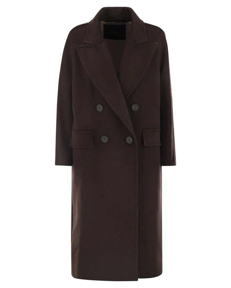 Max Mara Angus Herrens Übergroßer Mantel aus Kaschmir, Alpaka und Wolle Brown