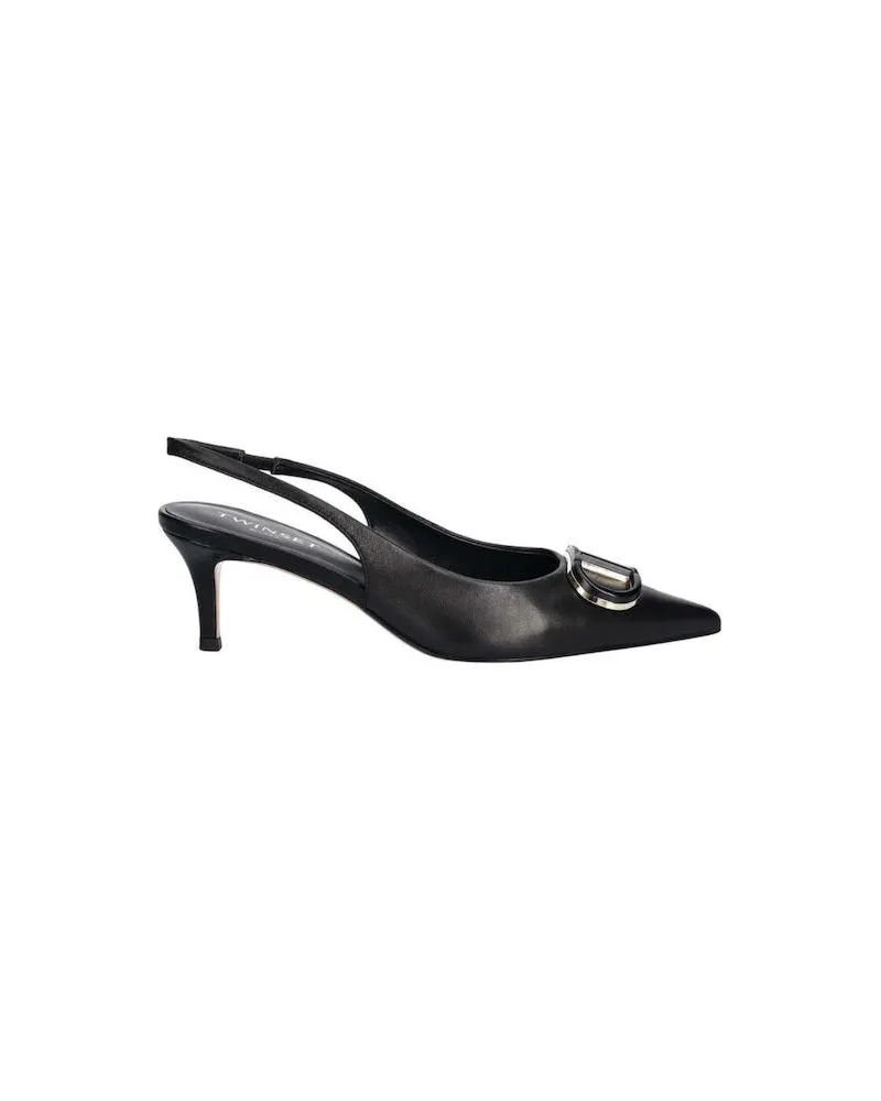 Twin-Set Slingback mit Twin-Set-Logo Black
