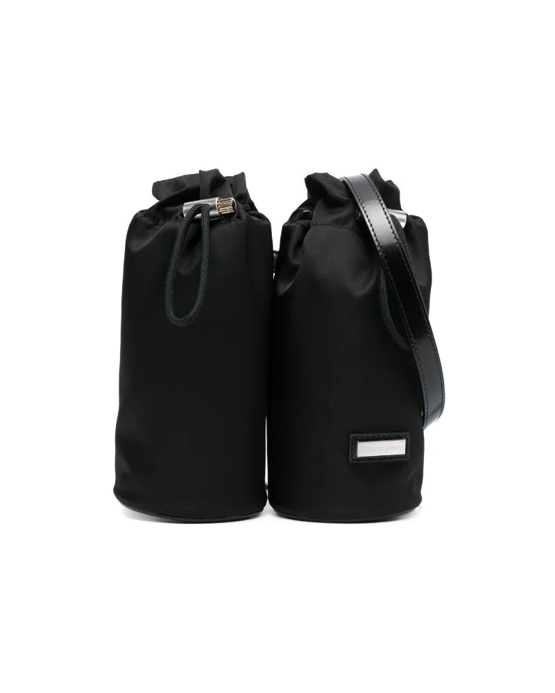 Ferragamo Hybrid Doppelflaschengürtelbeutel Schwarz