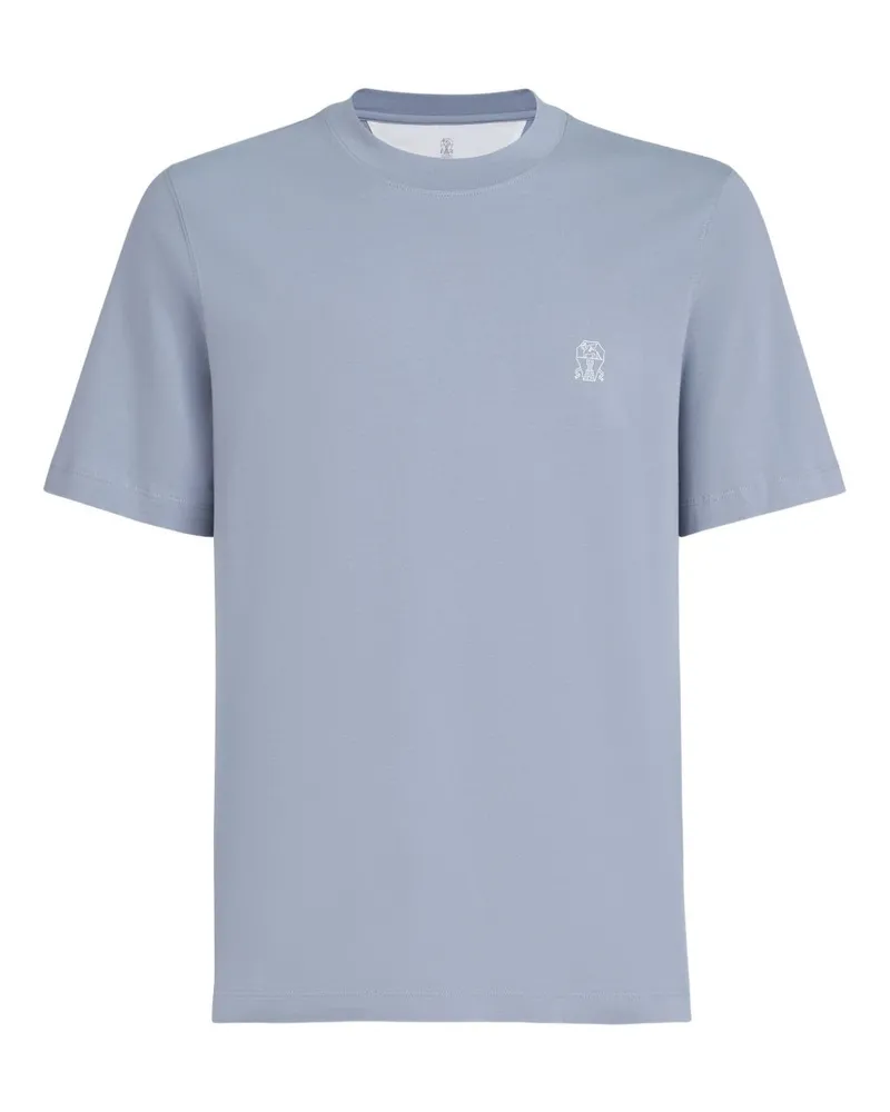 Brunello Cucinelli T-Shirt aus Baumwolle mit Logo Clear