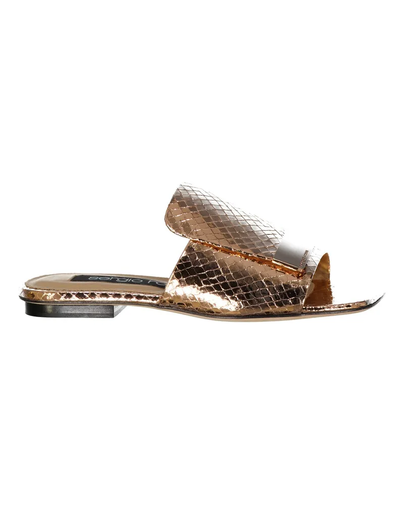 Sergio Rossi Leder flache Sandalen Rose