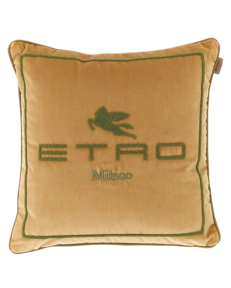 Etro Spunga Logo -Kissen Beige