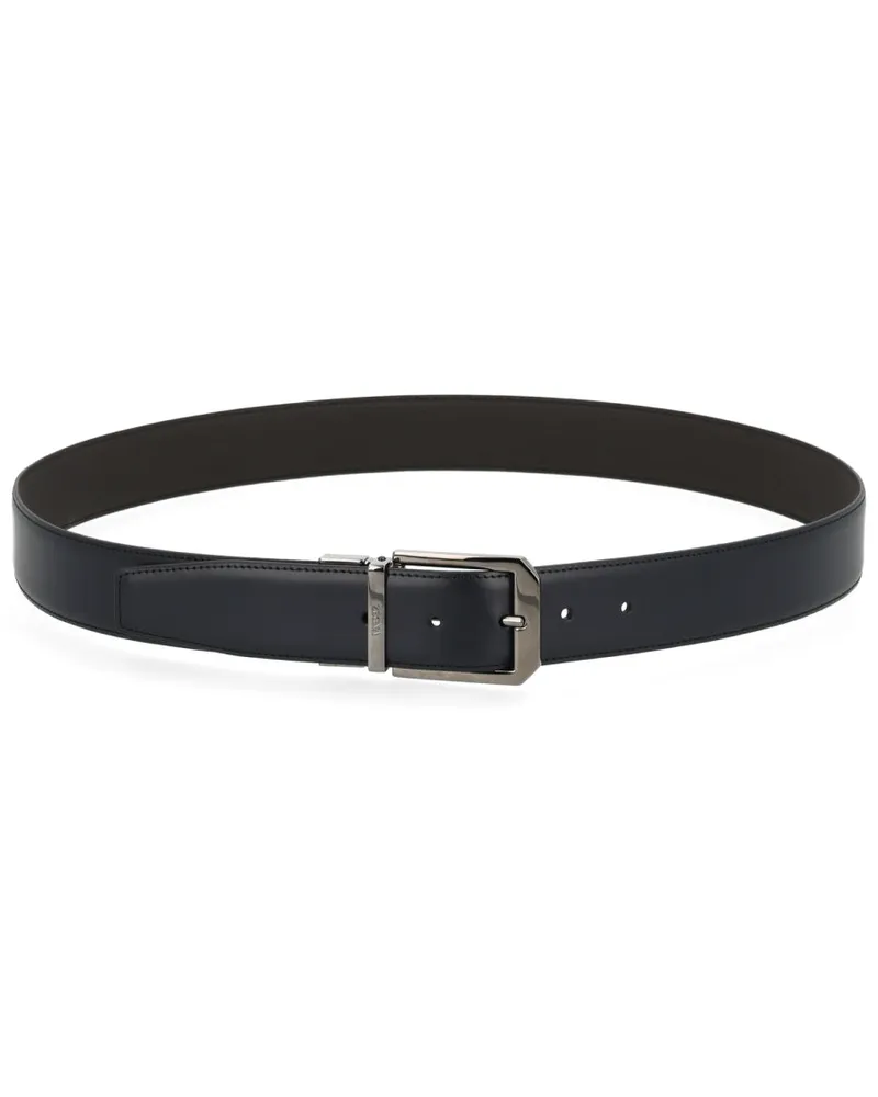 Ermenegildo Zegna reversibler Ledergürtel Black