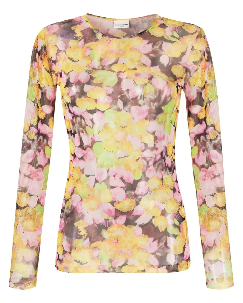 Dries van Noten Blumenhemd Yellow