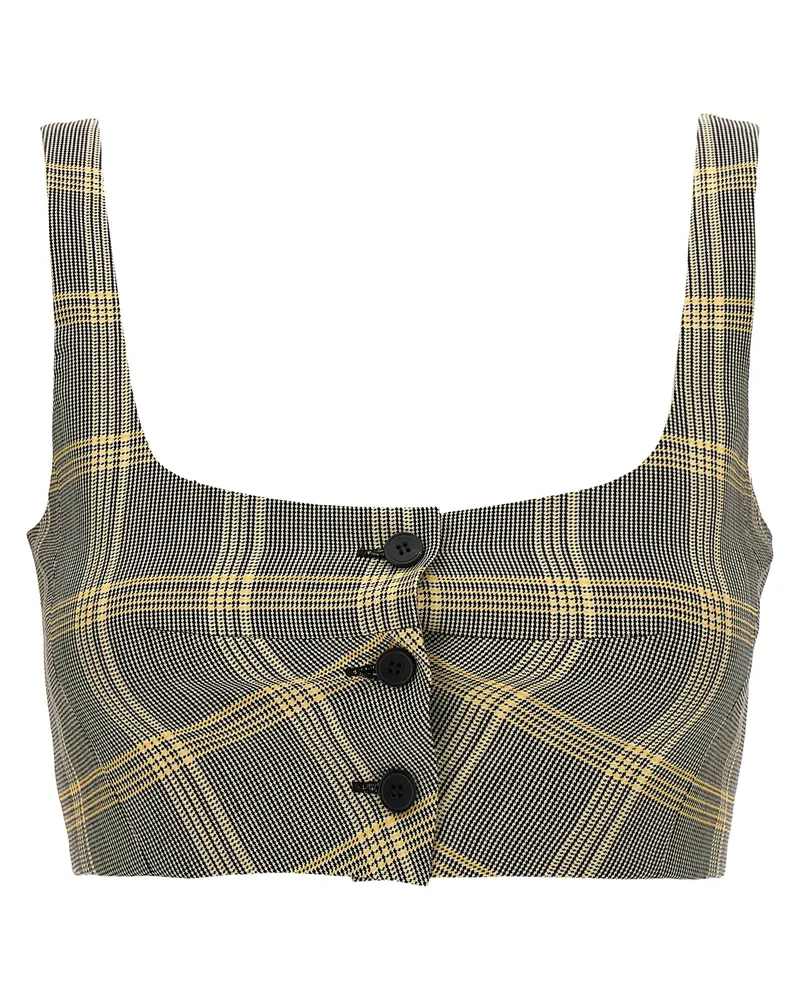 Marni Top Cropped Check Mehrfarbig