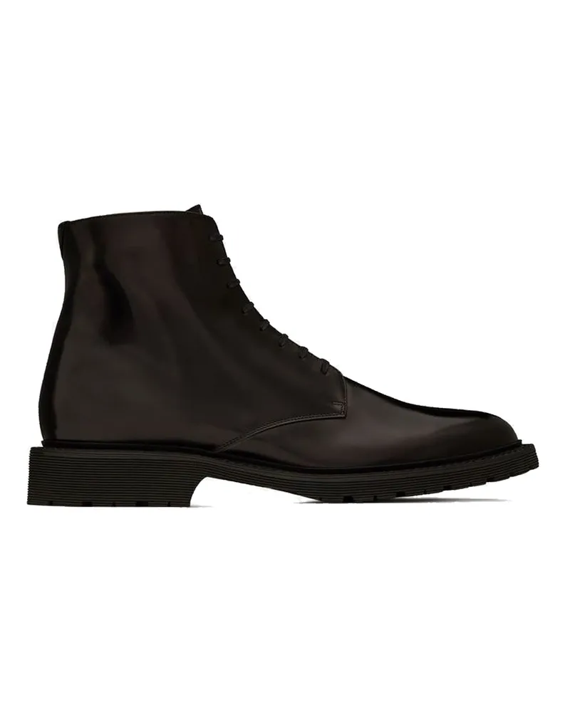 Saint Laurent Army Lederstiefel Black